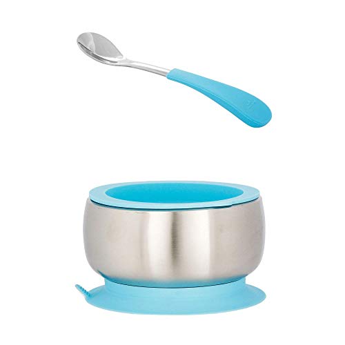 Avanchy Stainless Steel Baby Feeding Spoons in Blue