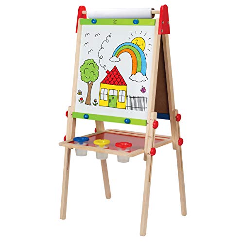 Hape All-in-One Wooden Kid's Art Easel with Paper Roll and Accessories –  Cait's Clean Cut