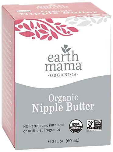 Organic Nipple Butter Breastfeeding Cream by Earth Mama  Lanolin-free,  Safe for Nursing & Dry Skin, Non-GMO Project Verified, 2-Fluid Ounce  (Packaging May Vary) 